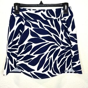 Vineyard Vines Performance Womens Navy and White Leaf Print Skirt Size OO